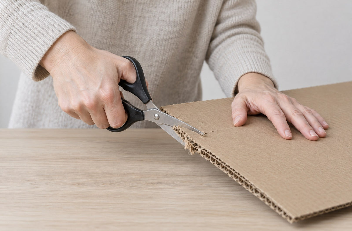 Cutting thick cardboard with ordinary scissors